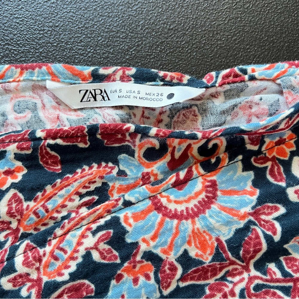 ZARA Floral Paisley Print Wrap Mini Skirt Multicolor Women’s Size Small - Picture 8 of 9